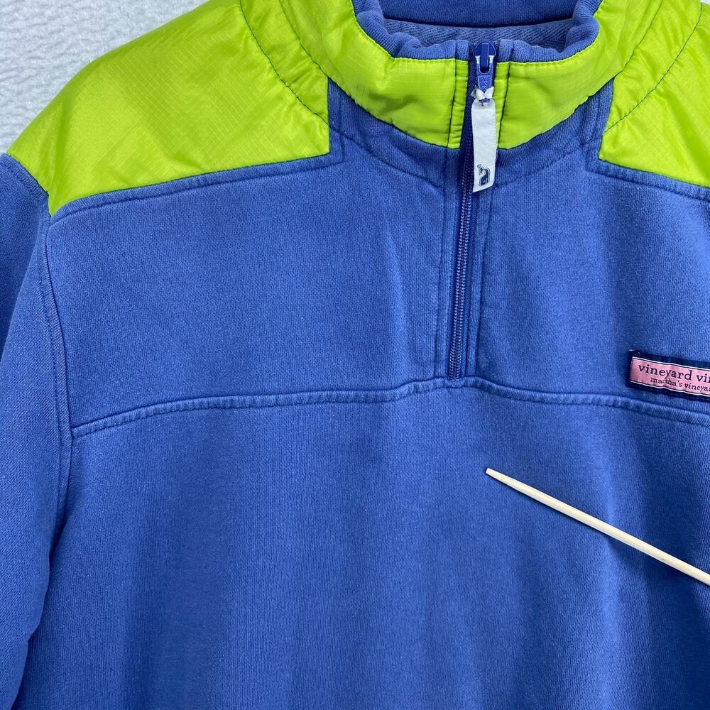 VINEYARD VINES Sweatshirt Mens XL Ripstop Contrast Shep Shirt 1/4 Zip Blue Green - Picture 11 of 14